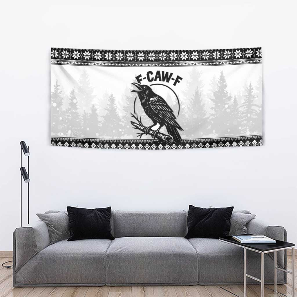 Funny Christmas F Caw F Raven Tapestry Merry Craw Mas - Wonder Print Shop