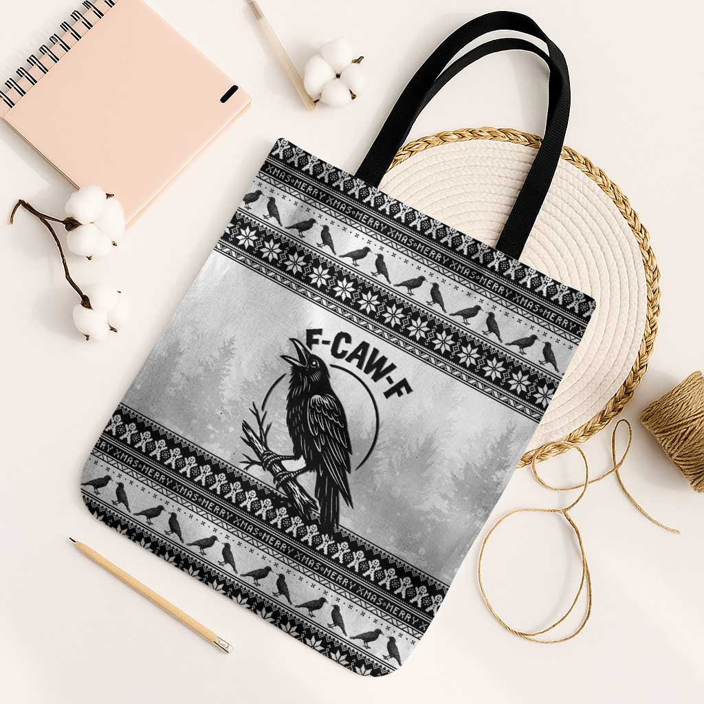 Funny Christmas F Caw F Raven Tote Bag Merry Craw Mas - Wonder Print Shop