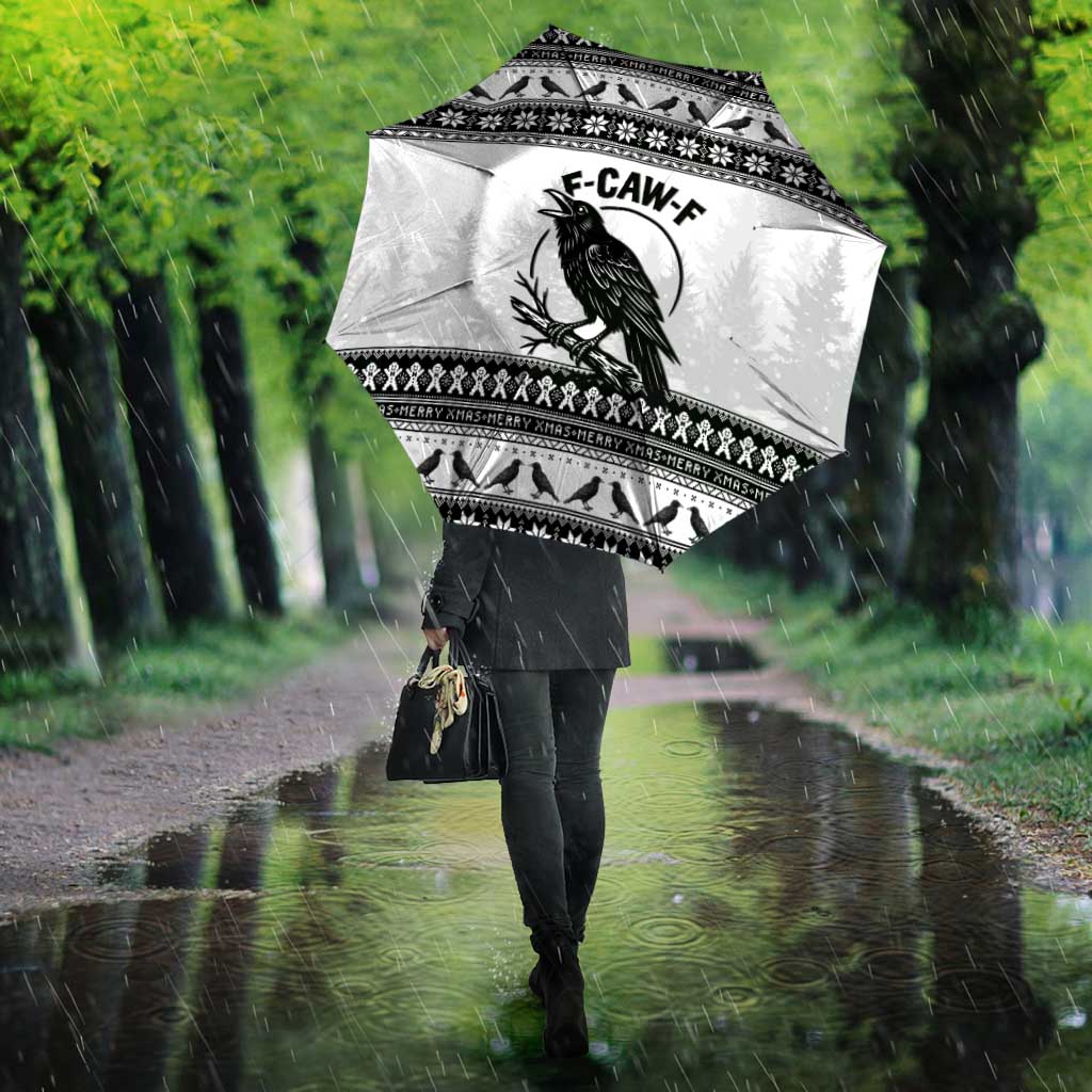 Funny Christmas F Caw F Raven Umbrella Merry Craw Mas - Wonder Print Shop