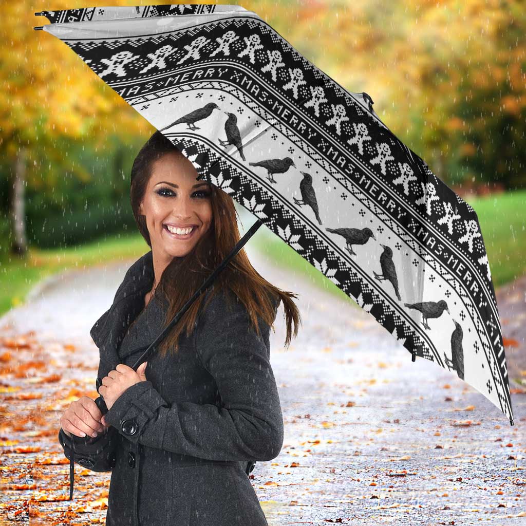 Funny Christmas F Caw F Raven Umbrella Merry Craw Mas - Wonder Print Shop