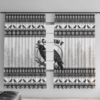 Funny Christmas F Caw F Raven Window Curtain Merry Craw Mas - Wonder Print Shop