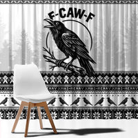 Funny Christmas F Caw F Raven Window Curtain Merry Craw Mas - Wonder Print Shop