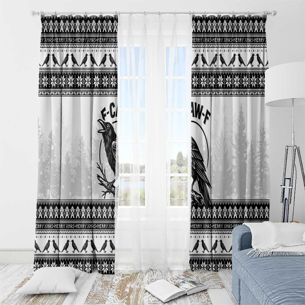Funny Christmas F Caw F Raven Window Curtain Merry Craw Mas - Wonder Print Shop