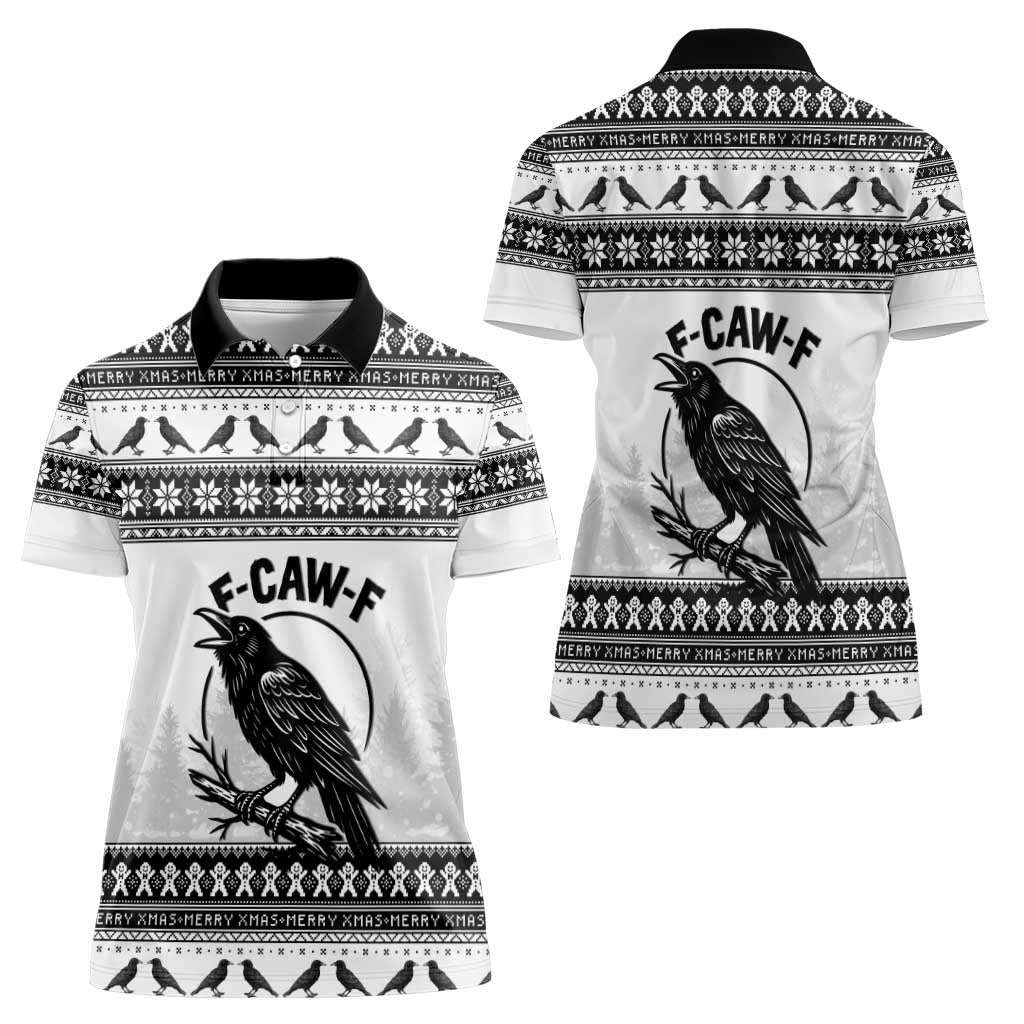 Funny Christmas F Caw F Raven Women Polo Shirt Merry Craw Mas - Wonder Print Shop
