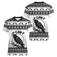 Funny Christmas F Caw F Raven Women V-Neck T-Shirt Merry Craw Mas - Wonder Print Shop