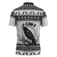 Funny Christmas F Caw F Raven Zipper Polo Shirt Merry Craw Mas - Wonder Print Shop