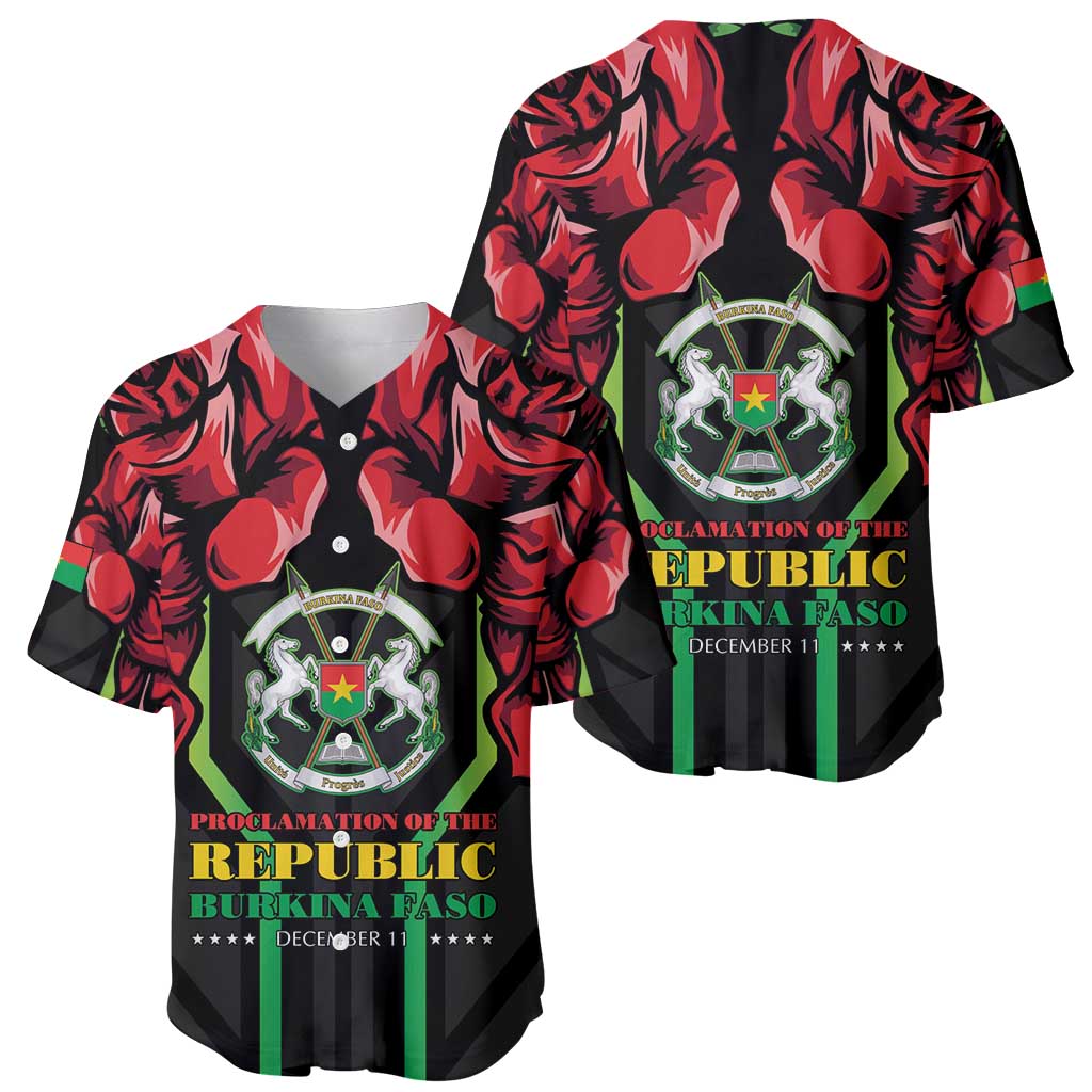 Burkina Faso Republic Day Baseball Jersey Coat Of Arms With Rose - Wonder Print Shop