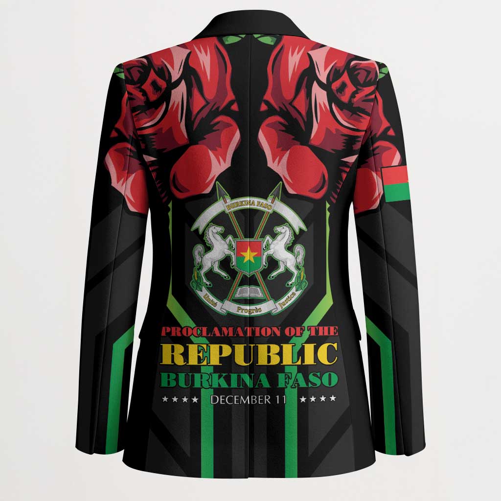 Burkina Faso Republic Day Blazer Coat Of Arms With Rose - Wonder Print Shop
