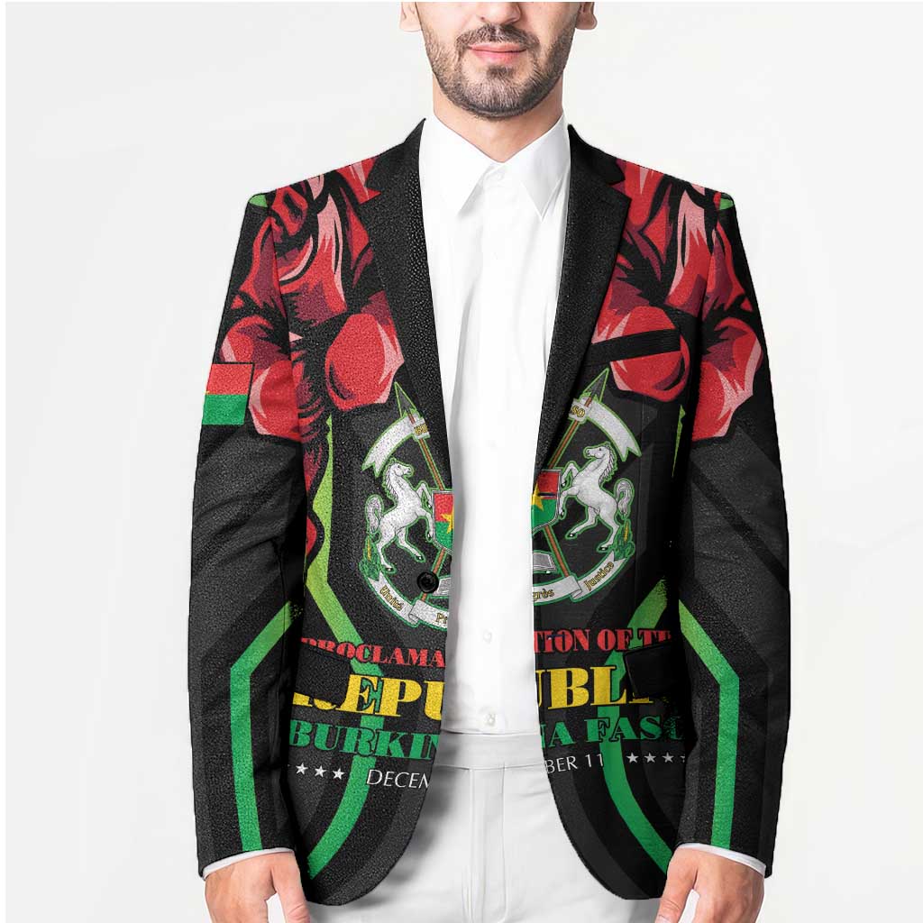 Burkina Faso Republic Day Blazer Coat Of Arms With Rose - Wonder Print Shop