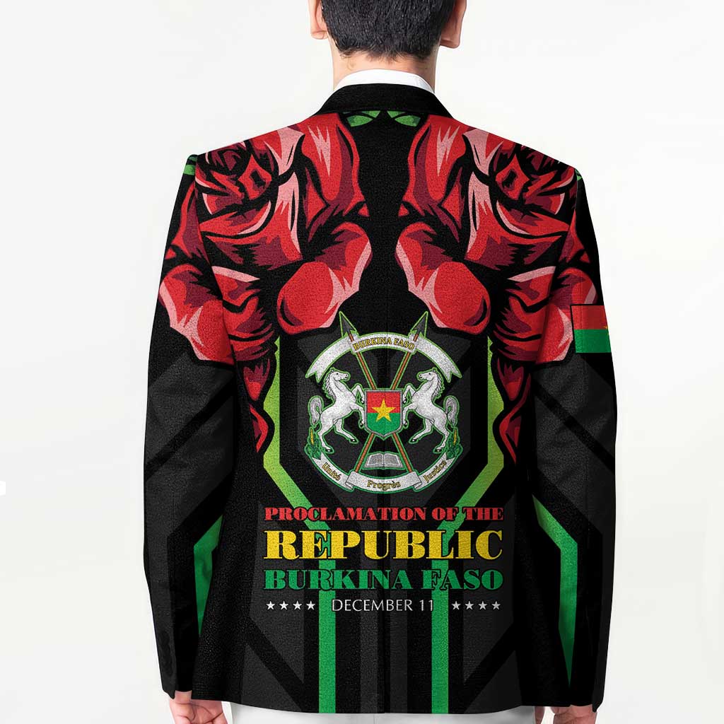 Burkina Faso Republic Day Blazer Coat Of Arms With Rose - Wonder Print Shop