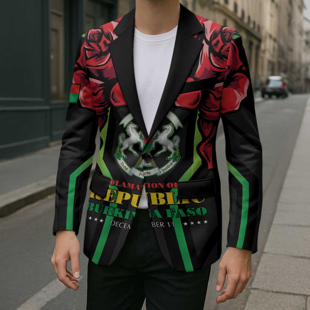 Burkina Faso Republic Day Blazer Coat Of Arms With Rose - Wonder Print Shop