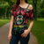Burkina Faso Republic Day Cross Shoulder Shirt Coat Of Arms With Rose - Wonder Print Shop