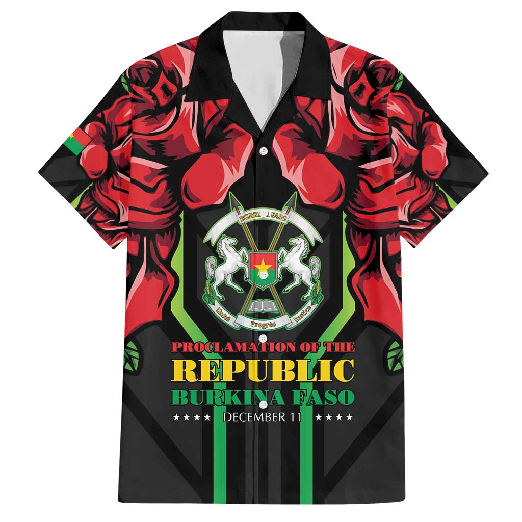 Burkina Faso Republic Day Hawaiian Shirt Coat Of Arms With Rose - Wonder Print Shop