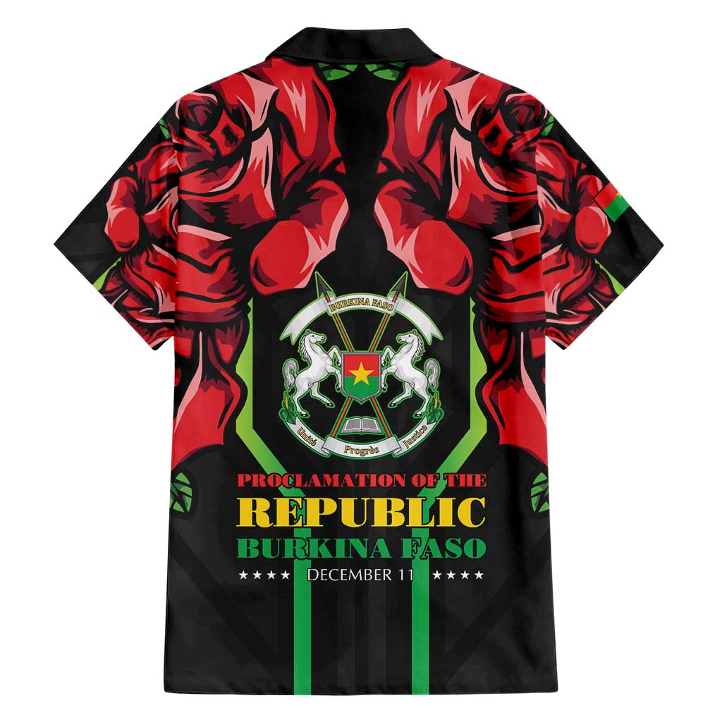 Burkina Faso Republic Day Hawaiian Shirt Coat Of Arms With Rose - Wonder Print Shop