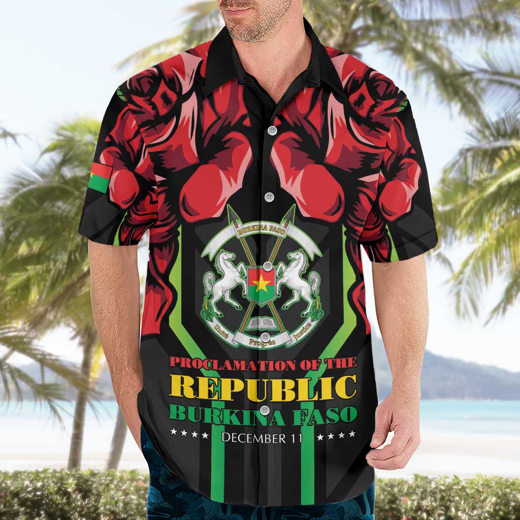 Burkina Faso Republic Day Hawaiian Shirt Coat Of Arms With Rose - Wonder Print Shop