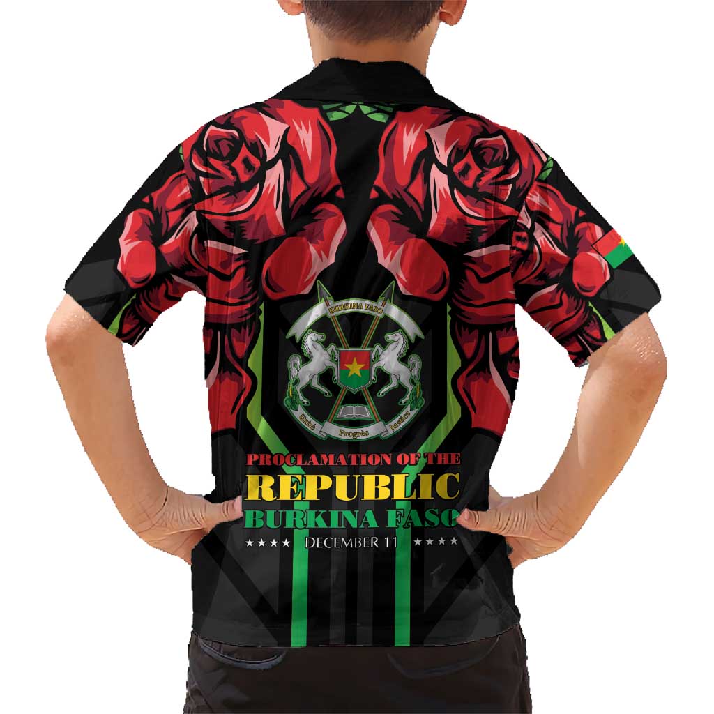 Burkina Faso Republic Day Hawaiian Shirt Coat Of Arms With Rose - Wonder Print Shop
