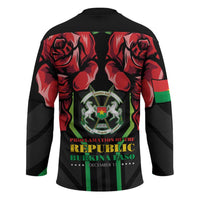 Burkina Faso Republic Day Hockey Jersey Coat Of Arms With Rose - Wonder Print Shop