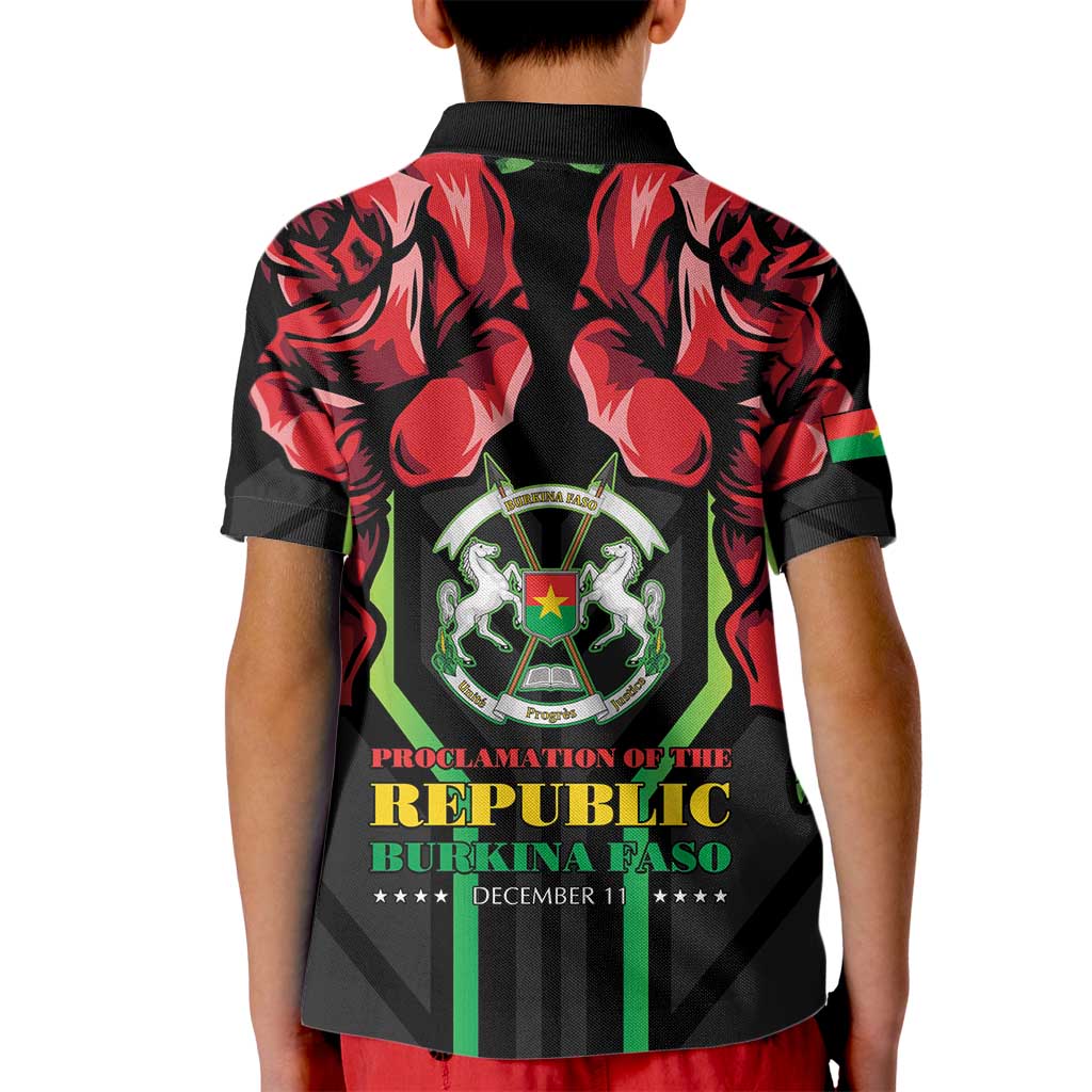 Burkina Faso Republic Day Kid Polo Shirt Coat Of Arms With Rose - Wonder Print Shop