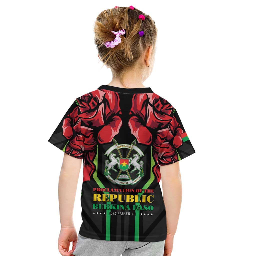 Burkina Faso Republic Day Kid T Shirt Coat Of Arms With Rose - Wonder Print Shop