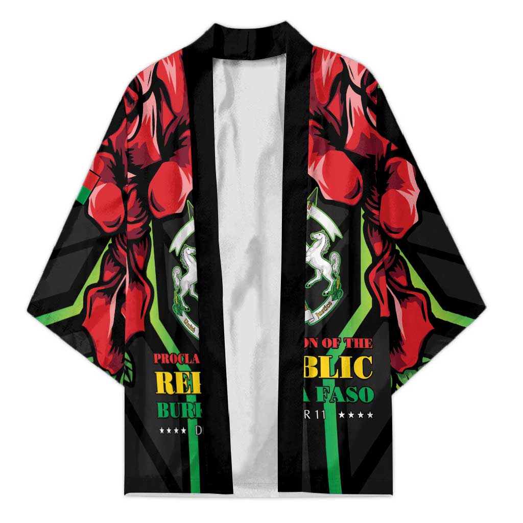Burkina Faso Republic Day Kimono Coat Of Arms With Rose - Wonder Print Shop