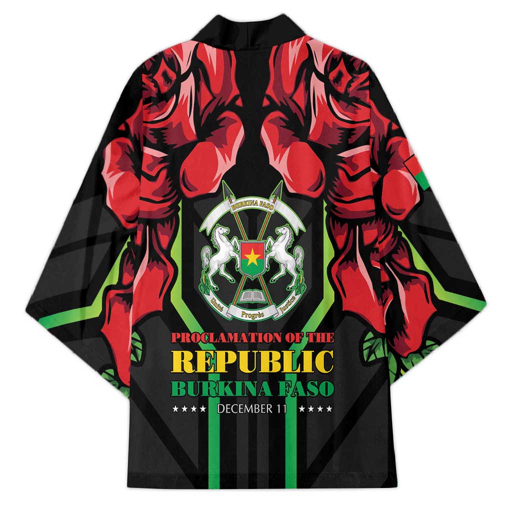 Burkina Faso Republic Day Kimono Coat Of Arms With Rose - Wonder Print Shop