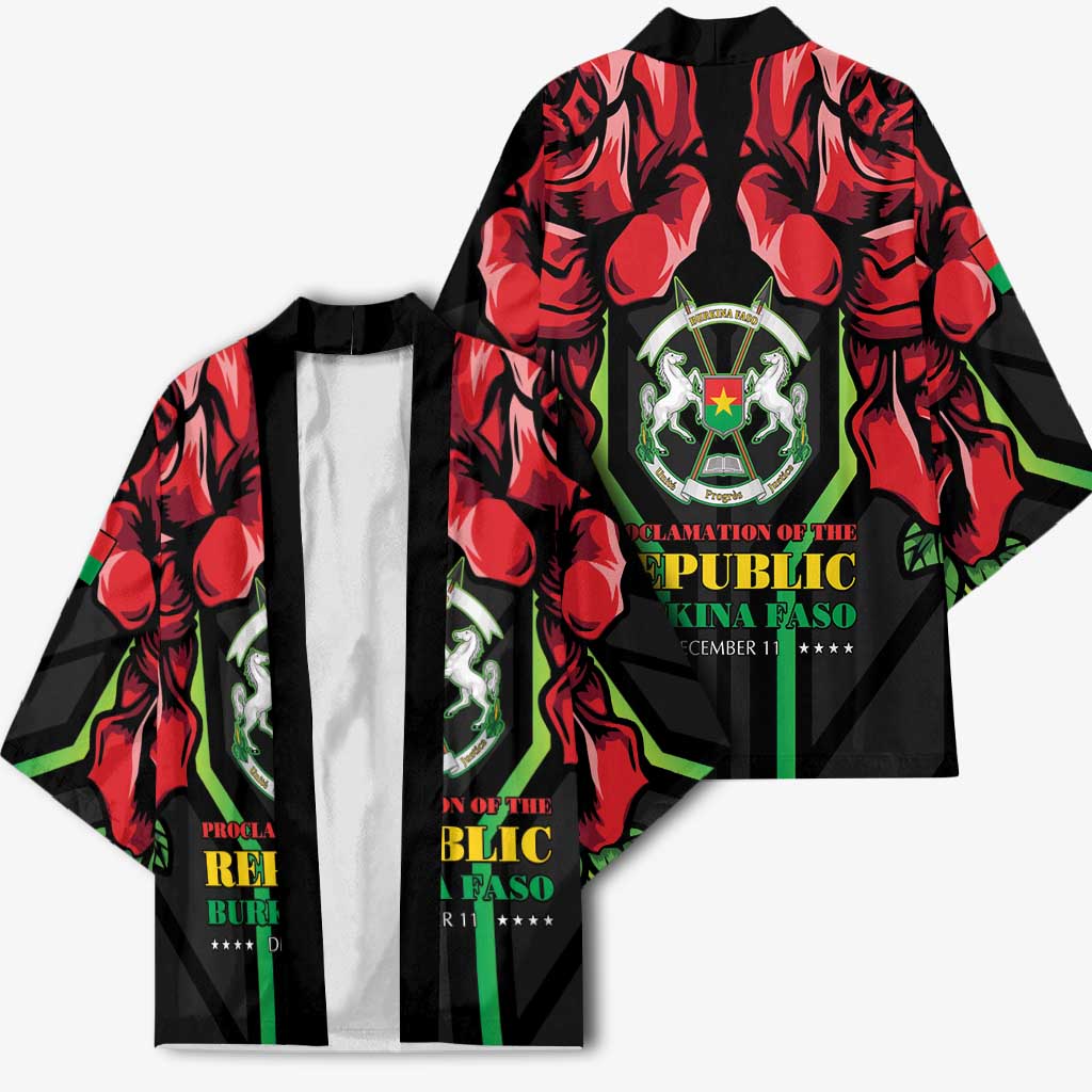 Burkina Faso Republic Day Kimono Coat Of Arms With Rose - Wonder Print Shop