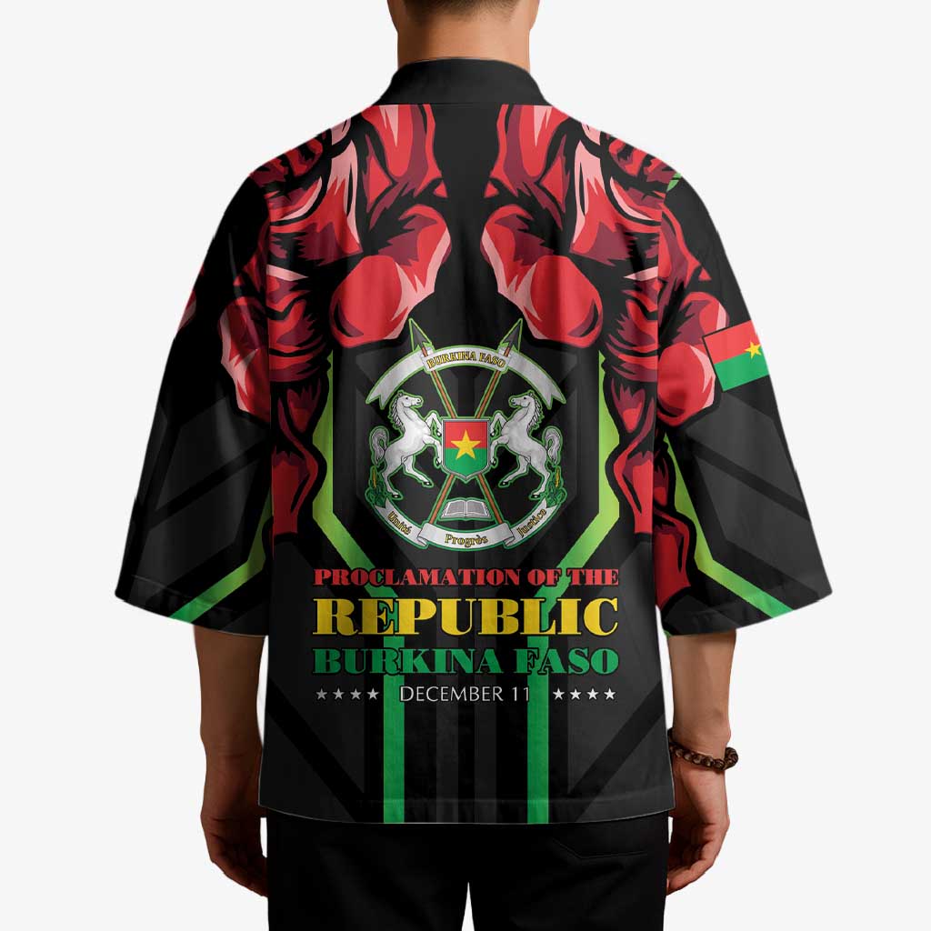 Burkina Faso Republic Day Kimono Coat Of Arms With Rose - Wonder Print Shop