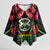 Burkina Faso Republic Day Kimono Sleeve Blouse Coat Of Arms With Rose - Wonder Print Shop