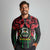 Burkina Faso Republic Day Long Sleeve Polo Shirt Coat Of Arms With Rose - Wonder Print Shop