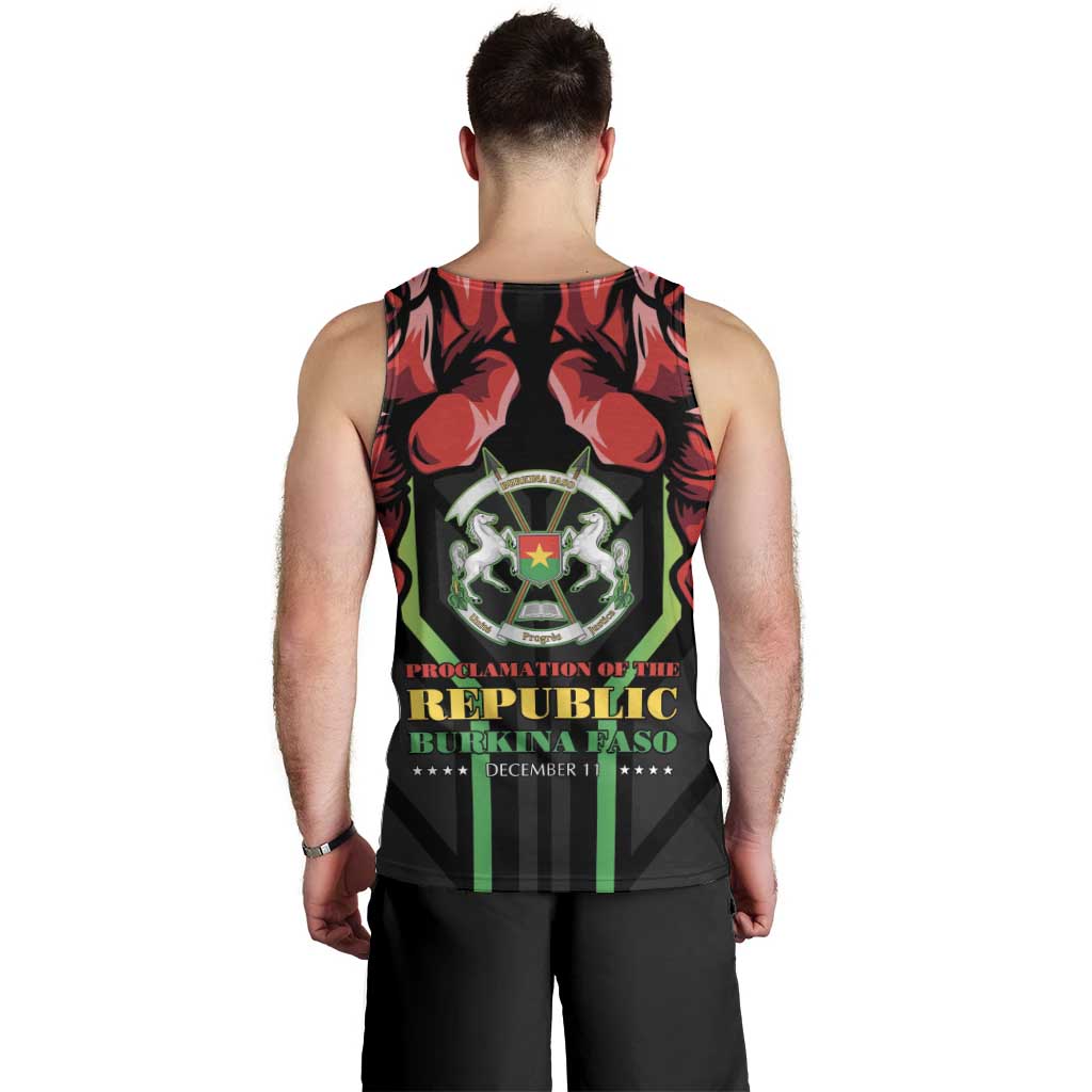 Burkina Faso Republic Day Men Tank Top Coat Of Arms With Rose - Wonder Print Shop