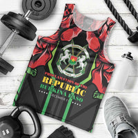 Burkina Faso Republic Day Men Tank Top Coat Of Arms With Rose - Wonder Print Shop