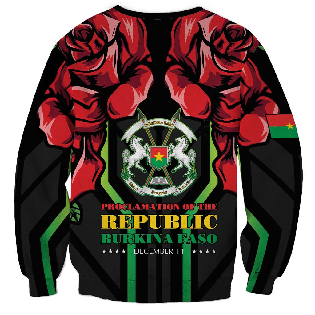 Burkina Faso Republic Day Sweatshirt Coat Of Arms With Rose - Wonder Print Shop