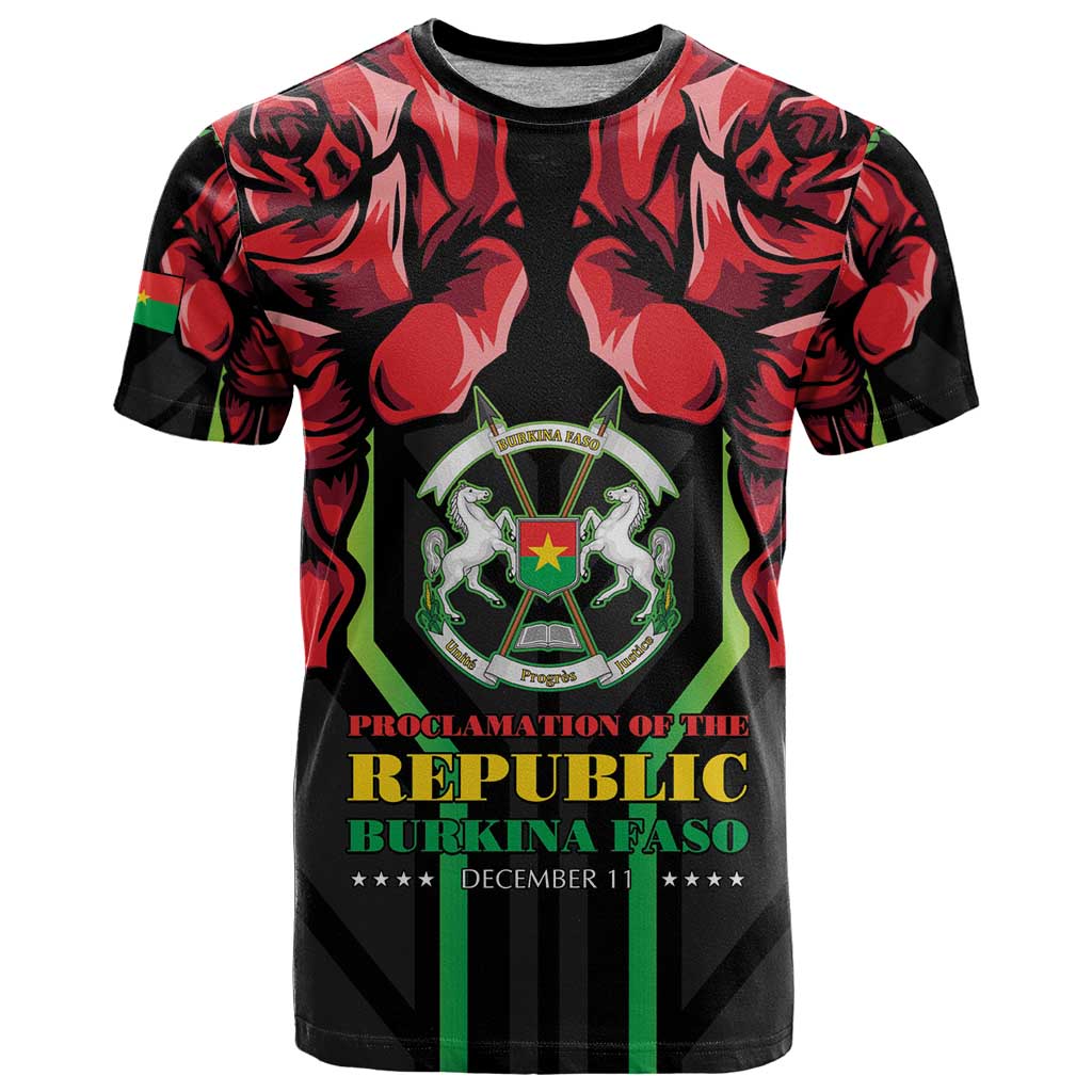 Burkina Faso Republic Day T Shirt Coat Of Arms With Rose - Wonder Print Shop