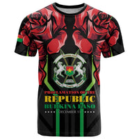 Burkina Faso Republic Day T Shirt Coat Of Arms With Rose - Wonder Print Shop