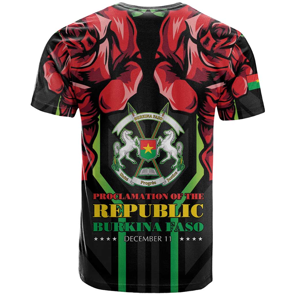 Burkina Faso Republic Day T Shirt Coat Of Arms With Rose - Wonder Print Shop