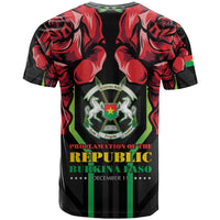 Burkina Faso Republic Day T Shirt Coat Of Arms With Rose - Wonder Print Shop