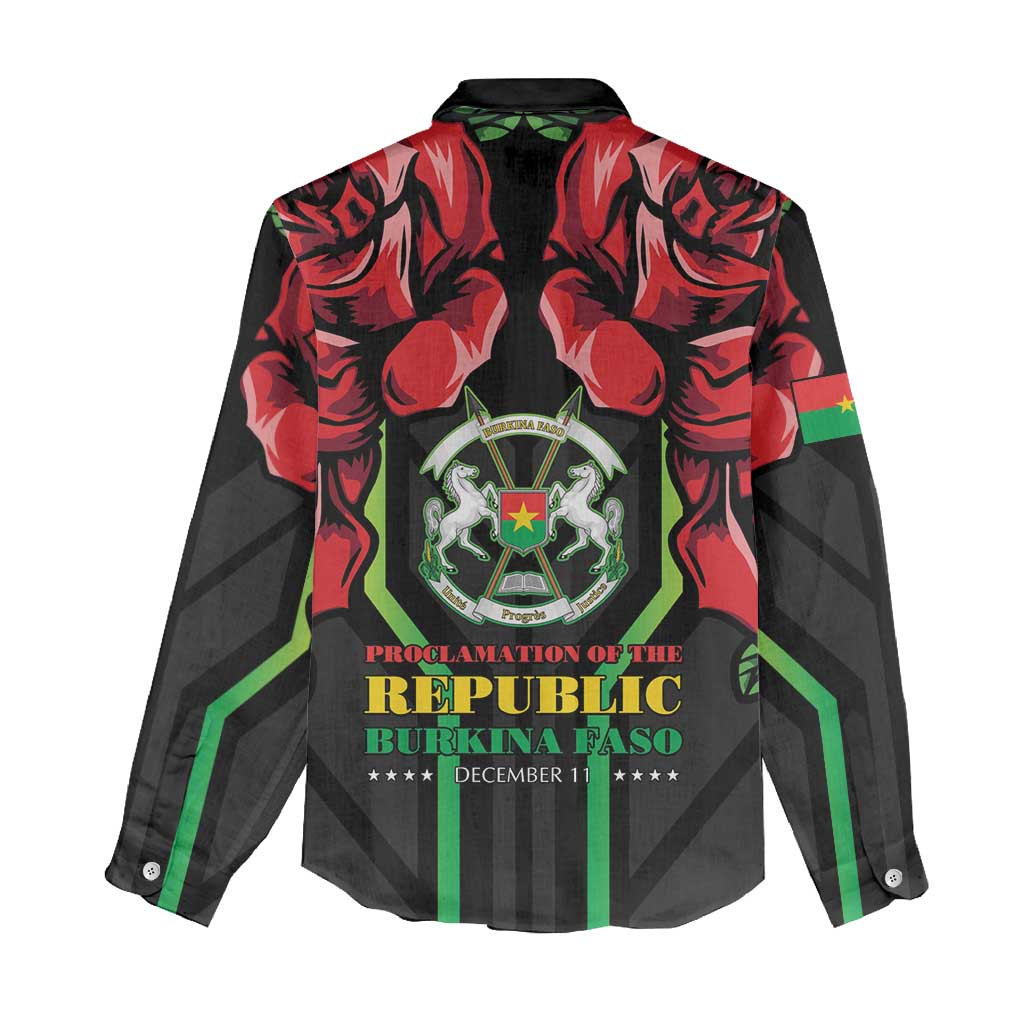 Burkina Faso Republic Day Women Casual Shirt Coat Of Arms With Rose - Wonder Print Shop