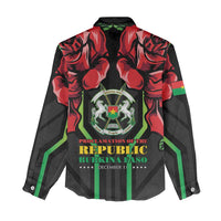 Burkina Faso Republic Day Women Casual Shirt Coat Of Arms With Rose - Wonder Print Shop