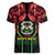 Burkina Faso Republic Day Women V-Neck T-Shirt Coat Of Arms With Rose - Wonder Print Shop