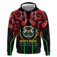 Burkina Faso Republic Day Zip Hoodie Coat Of Arms With Rose - Wonder Print Shop