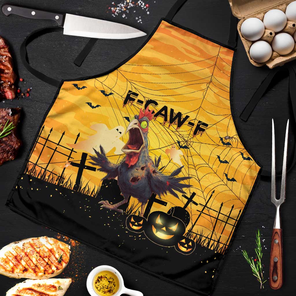 Funny Halloween Zombie Chicken Apron F’Caw Scary Poultry - Wonder Print Shop