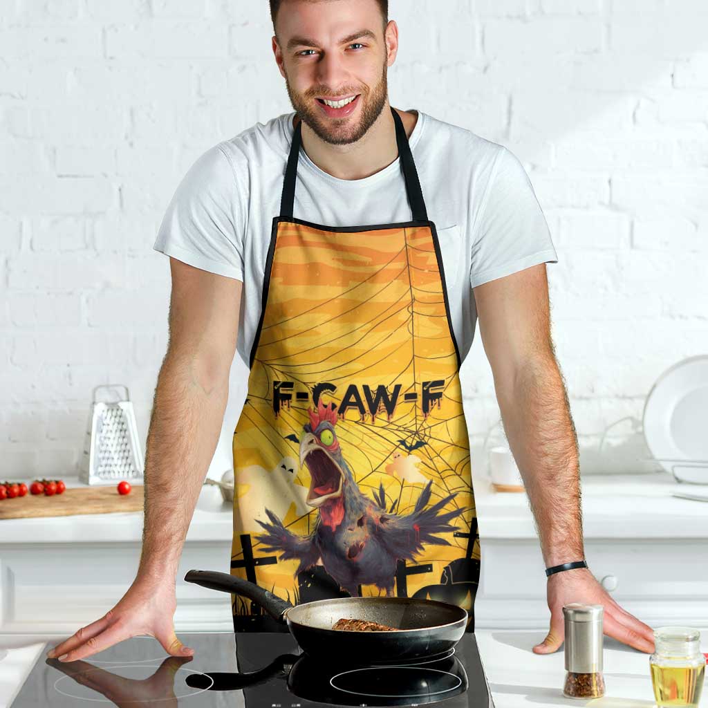 Funny Halloween Zombie Chicken Apron F’Caw Scary Poultry - Wonder Print Shop