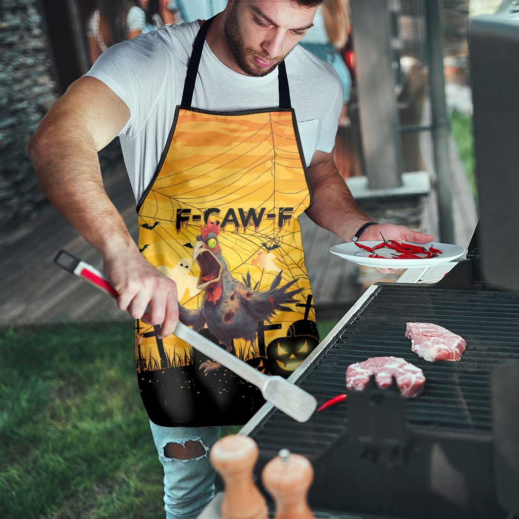 Funny Halloween Zombie Chicken Apron F’Caw Scary Poultry - Wonder Print Shop