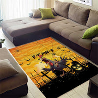 Funny Halloween Zombie Chicken Area Rug F’Caw Scary Poultry - Wonder Print Shop