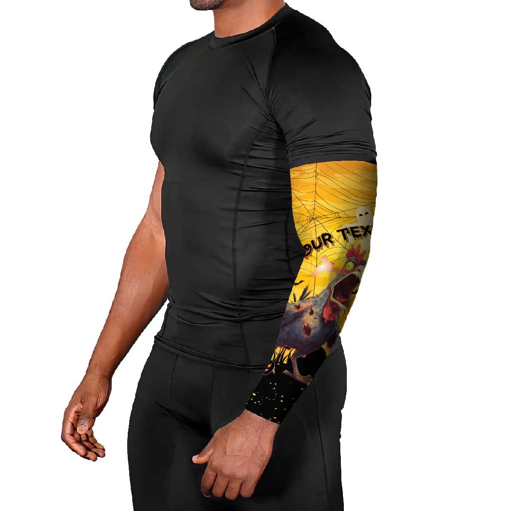 Personalized Funny Halloween Zombie Chicken Arm Sleeves F’Caw Scary Poultry - Wonder Print Shop