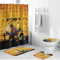 Funny Halloween Zombie Chicken Bathroom Set F’Caw Scary Poultry - Wonder Print Shop