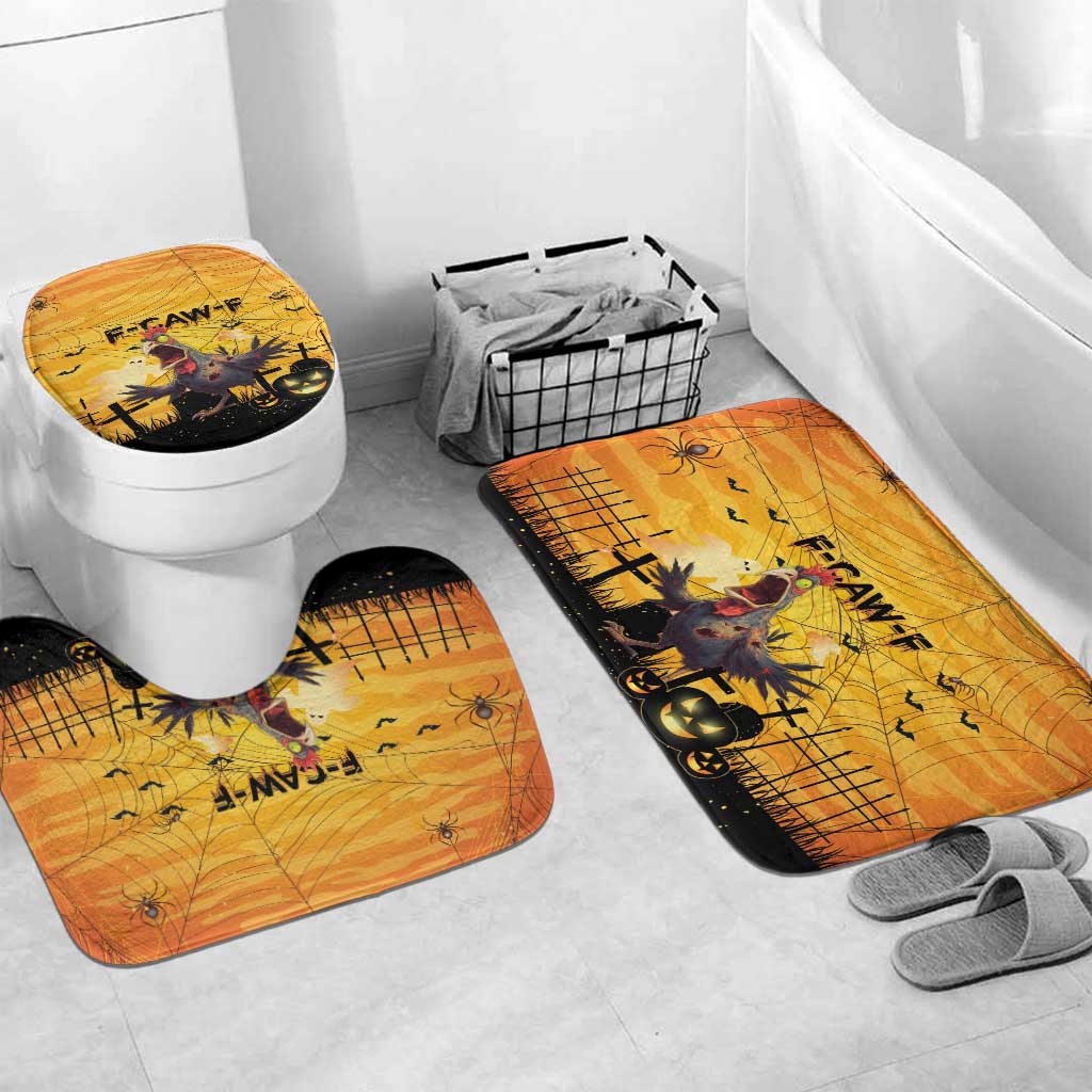 Funny Halloween Zombie Chicken Bathroom Set F’Caw Scary Poultry - Wonder Print Shop