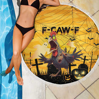 Funny Halloween Zombie Chicken Beach Blanket F’Caw Scary Poultry - Wonder Print Shop