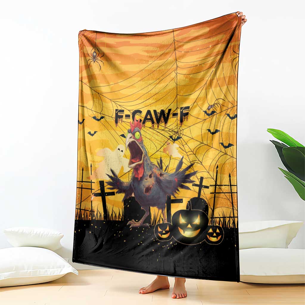 Funny Halloween Zombie Chicken Blanket F’Caw Scary Poultry - Wonder Print Shop