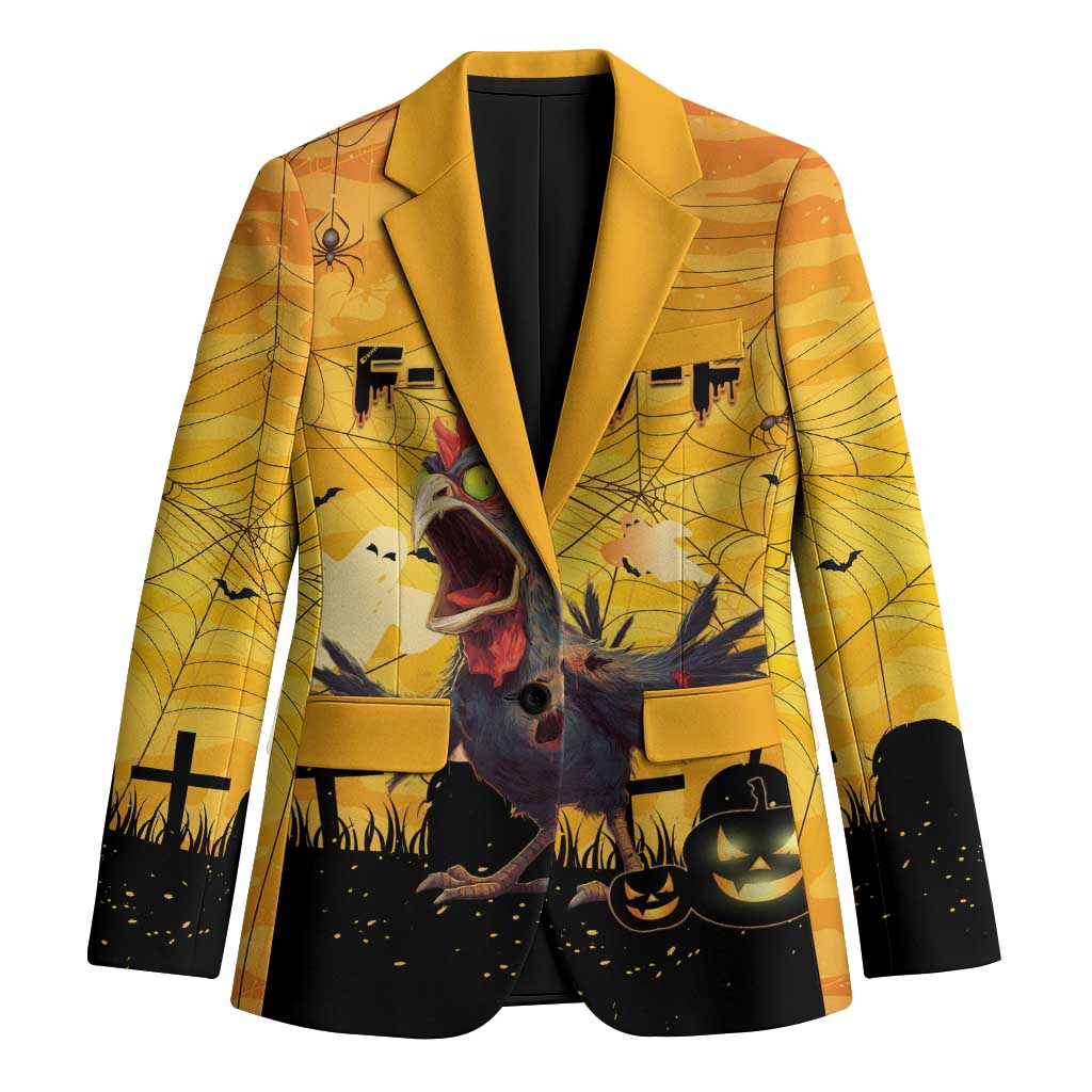 Personalized Funny Halloween Zombie Chicken Blazer F’Caw Scary Poultry - Wonder Print Shop